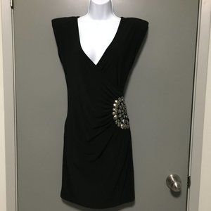 LBD crossover stretch polyester dress